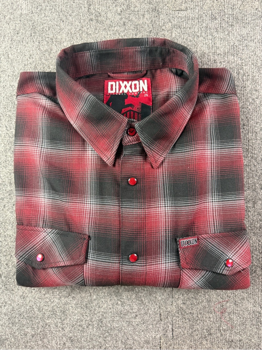 Dixxon Flannel Company The Count Mens Plaid Shirt Size 2X Burgundy/Black